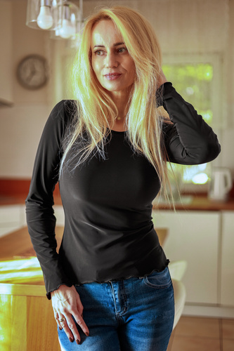 Blusa Selena Mirale in microfibra – blusa donna aderente