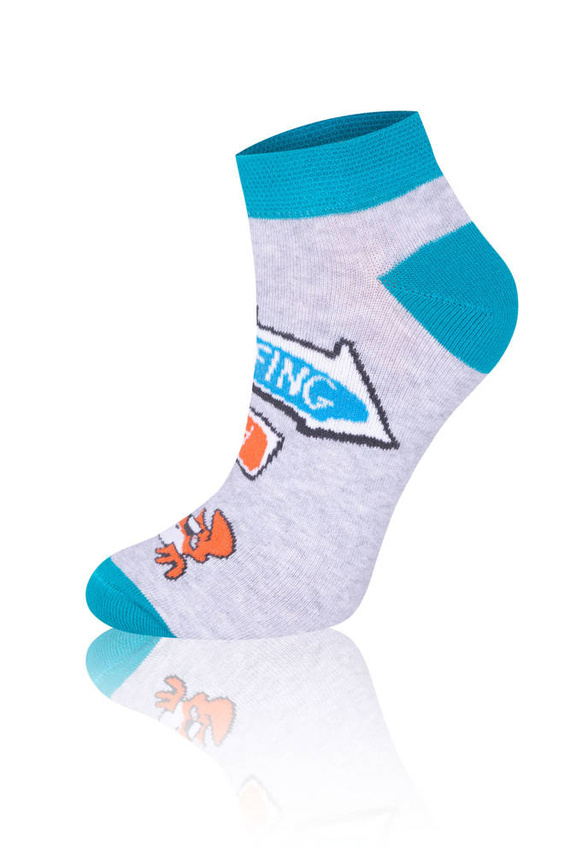 S138S Krab Socks calze per piedi Moda Italiana - turchese/arancione/melange chiaro
