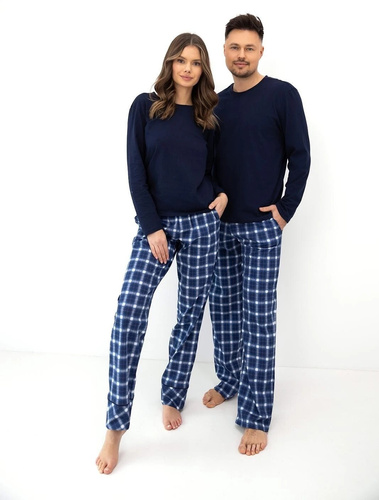 Pigiama donna Sensis Kassidy in cotone, manica lunga, pantaloni a quadri