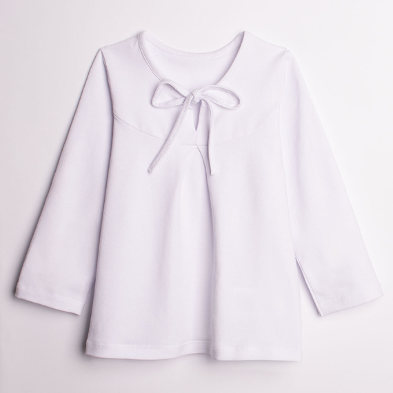 Blusa bambina Nicol 220139 cotone manica lunga elegante bianca