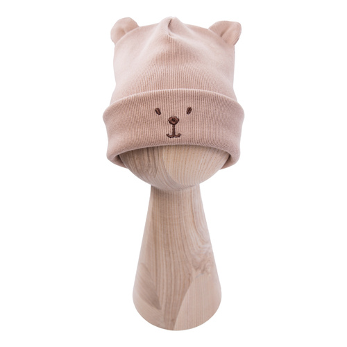 Berretto Beary Cool per bambini Eevi - beige, in cotone, con orecchie