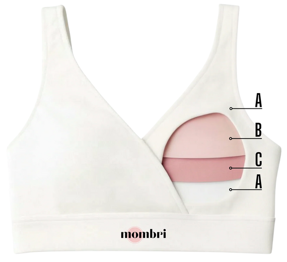 Reggiseno impermeabile per allattamento Mombri Mileo in cotone Dropless nero
