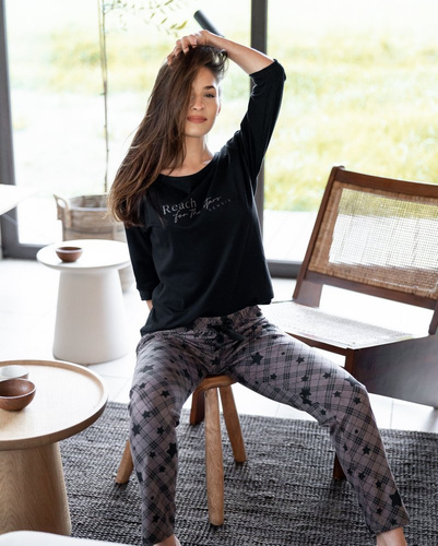 Sensis Reach For The Stars Pigiama da donna - nero-marrone