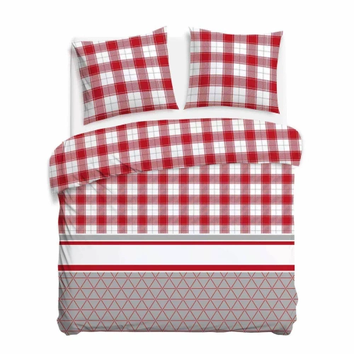 31516/1 Biancheria da letto natalizia in flanella Flanelove Darymex grigio rosso- set 100% cotone, caldo e morbido