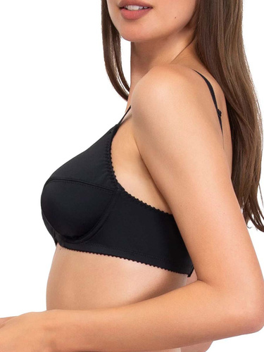 Donna 1962 Reggiseno morbido con ferretto in microfibra, cotone, nero