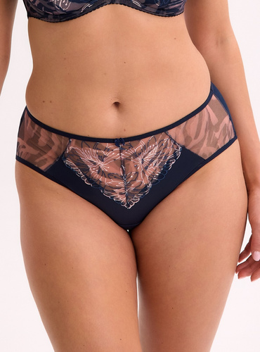 Mutandine GFP 1329 Sienna Gaia blu navy - mutandine classiche da donna in rete e pizzo