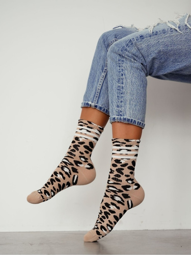 Calze donna Milena 0200-207 leopardate cotone