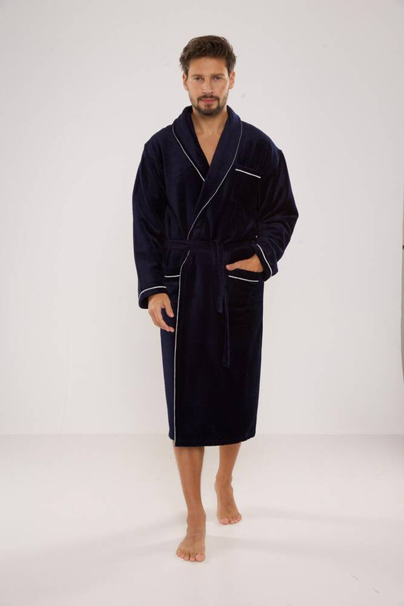 735 Manuele vestaglia da uomo De Lafense - blu navy