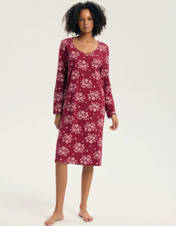 Camicia da notte Henderson 45404 Galla viola 100% cotone manica corta
