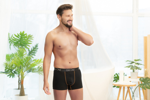 Boxer uomo Fluo Italian Fashion - nero/arancio fluo