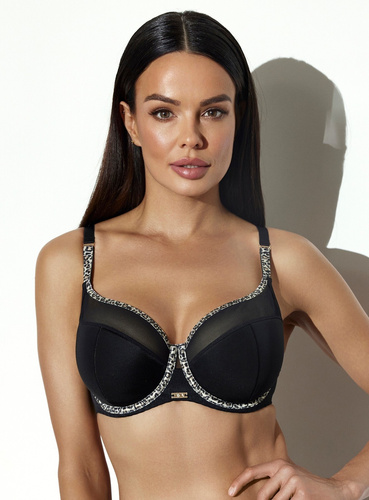 Ava 2272 Black Panther Reggiseno Semi Soft con Ferretto Nero Panterka