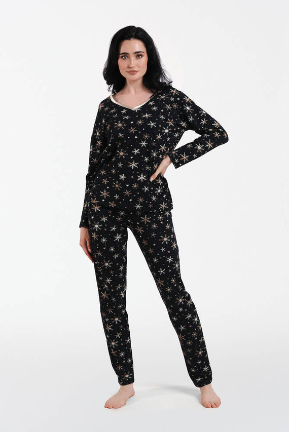 Laponia Pigiama da donna manica lunga, pantaloni lunghi Moda italiana - stampa