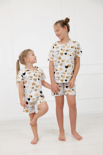 Pigiama per bambina Ariela Italian Fashion - cotone, manica corta, pantaloncino