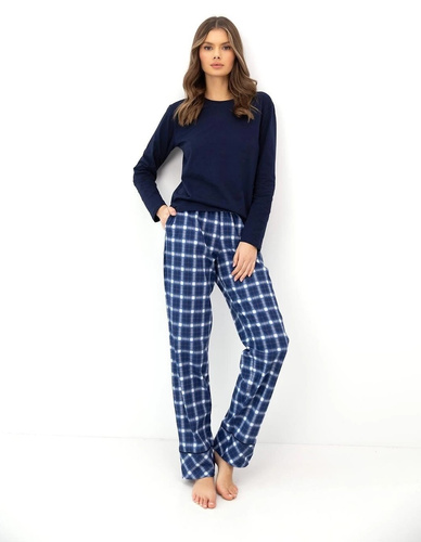 Pigiama donna Sensis Kassidy in cotone, manica lunga, pantaloni a quadri