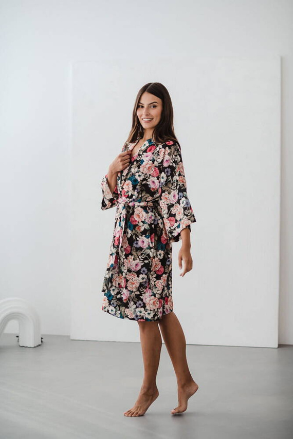 Garden Szlafrok bambusowy z lnem Milk&Love 