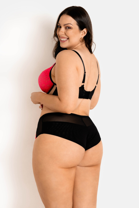 19232 Funny Plunge bra Mediolano nero-fluo - scollatura profonda, sensuale, elegante