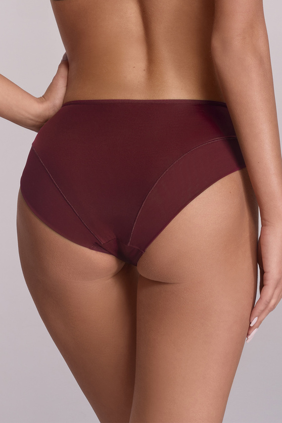 2196 Ava wine - mutandina classica con ricamo e tulle