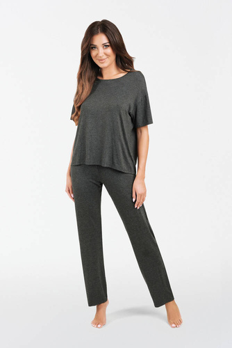 Akord Donna set manica corta, pantaloni lunghi Moda italiana - melange scuro