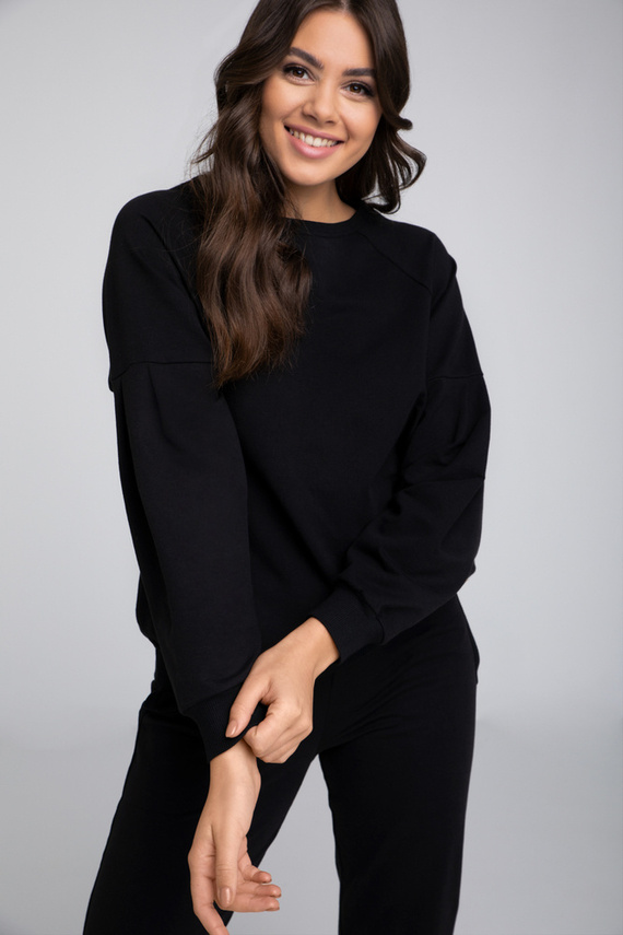 Parma Donna set manica lunga, pantaloni Moda Italiana - nero