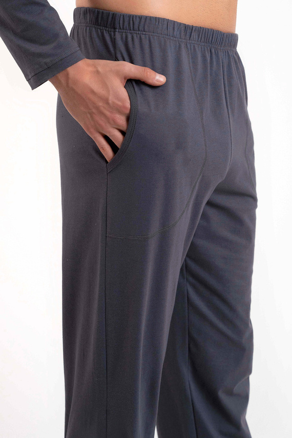 Lars Pigiama uomo manica lunga, pantaloni lunghi Moda italiana - stampa grafite/grafite