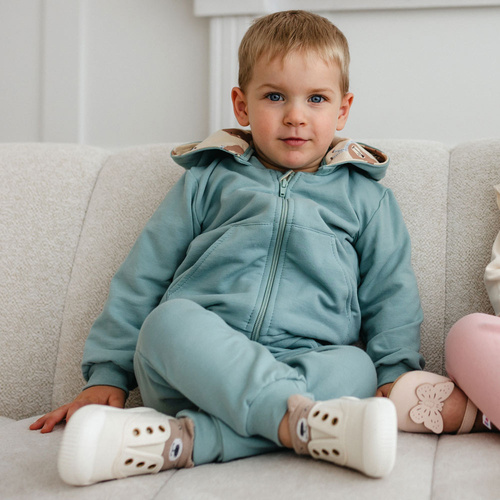 Set tuta da ginnastica Beary Cool Eevi - salvia, top e pantaloni con risvolto