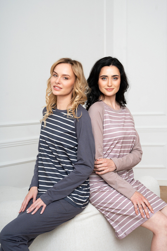 Camicia da notte Oda Moda Italiana - stampa cappuccino