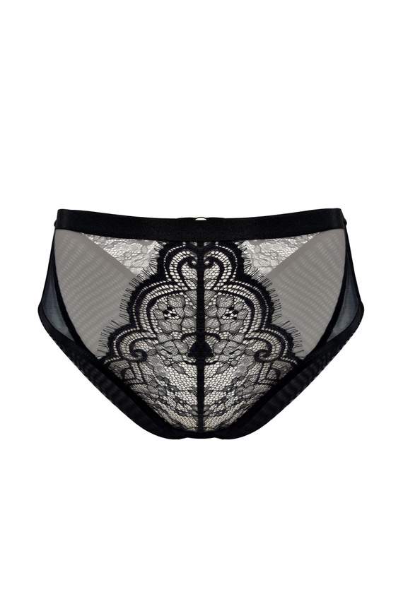 Mediolano Exclusive 19257 Slip brasiliano a vita alta nero in pizzo