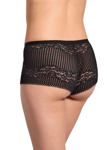 Gabidar 211 shorts da donna, slip in cotone con pizzo e ampie fasce laterali - nero