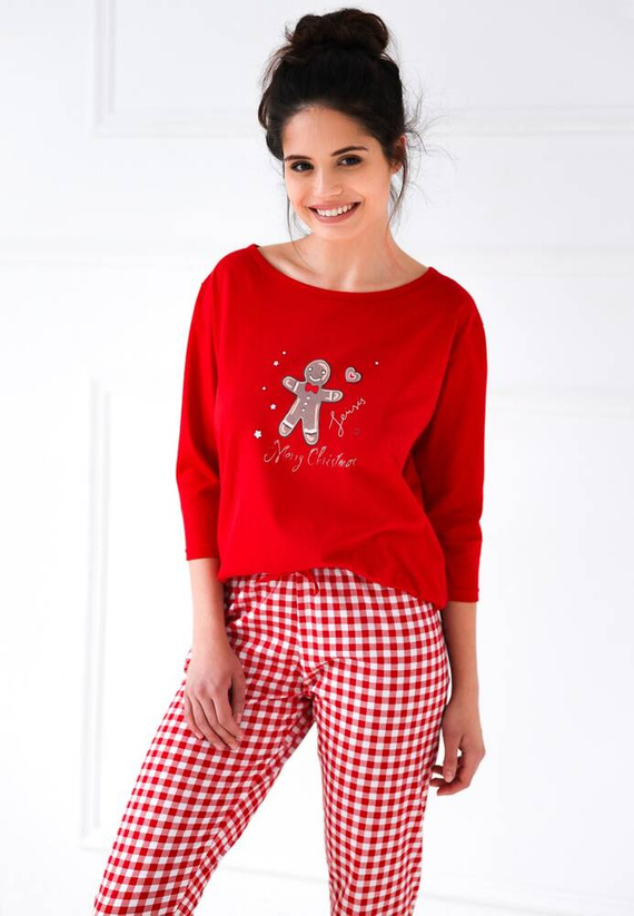 Pigiama da donna Sensis Christmas Cookie - rosso