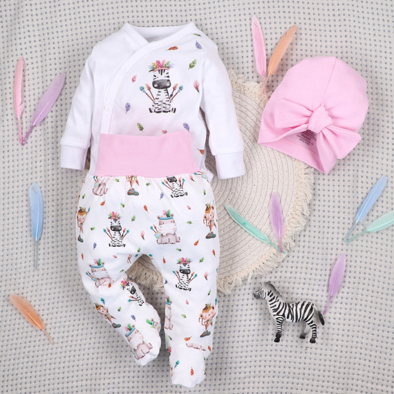 ABN-5531 Nini Happy Animals, body a busta in cotone biologico per neonati - chiusure senza nichel, 100% sicurezza