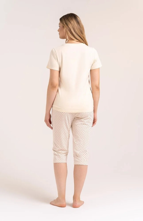 Pigiama donna Moraj PDD3200-020 pesca cotone pantaloni 3/4