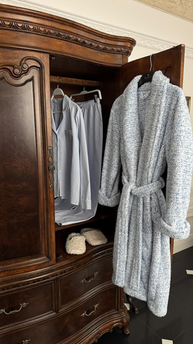 Accappatoio donna Sensis Ismina blu – morbido, soffice, al ginocchio