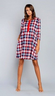 Camicia da notte Rugia per la maternità e l'allattamento con maniche a 3/4 - Moda italiana - rosso