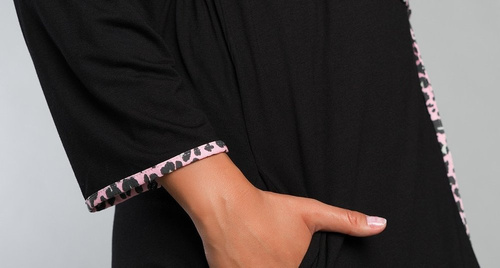 Eila Bis Accappatoio manica 3/4 Moda italiana - stampa leopardo