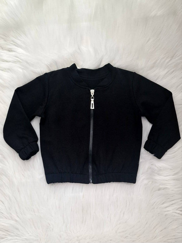 Felpa bomber Grace per bambini Bambarillo nero - elegante e confortevole per le bambine