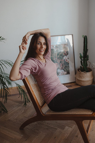 Maglia premaman e allattamento Milk&Love Milky Puff costina maniche buf