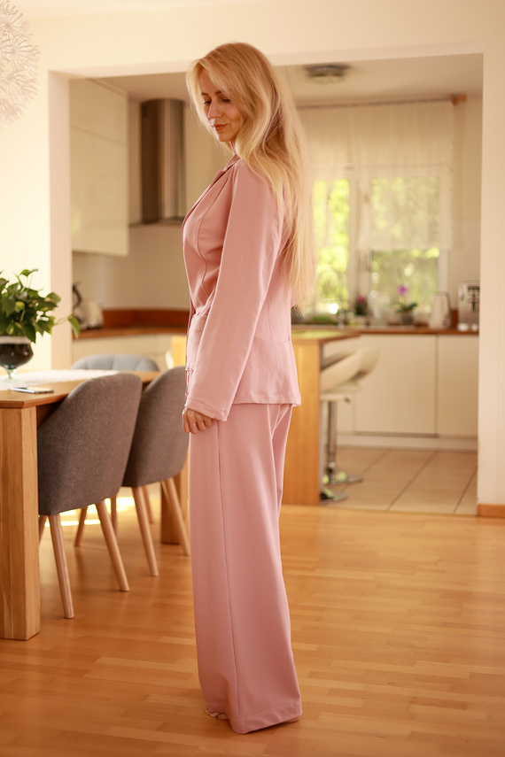 Emi - giacca elegante da donna, 95% cotone 5% elastan | marchio polacco Mirale - rosa