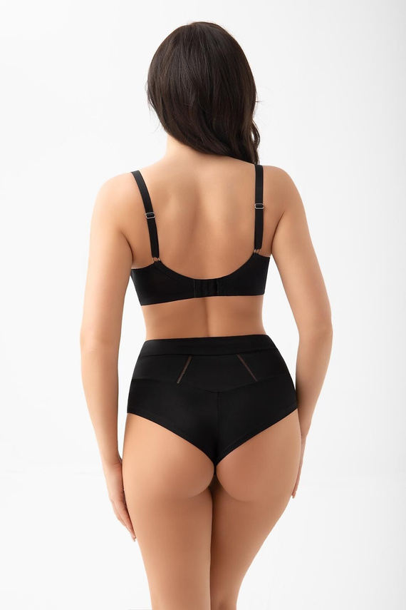 Gorsenia B035 Ismena slip brasiliano nero con pizzo e microfibra