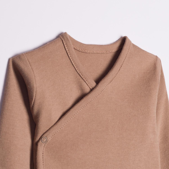 227097 Nicol BENEK Body incrociato 100% cotone marrone manica lunga