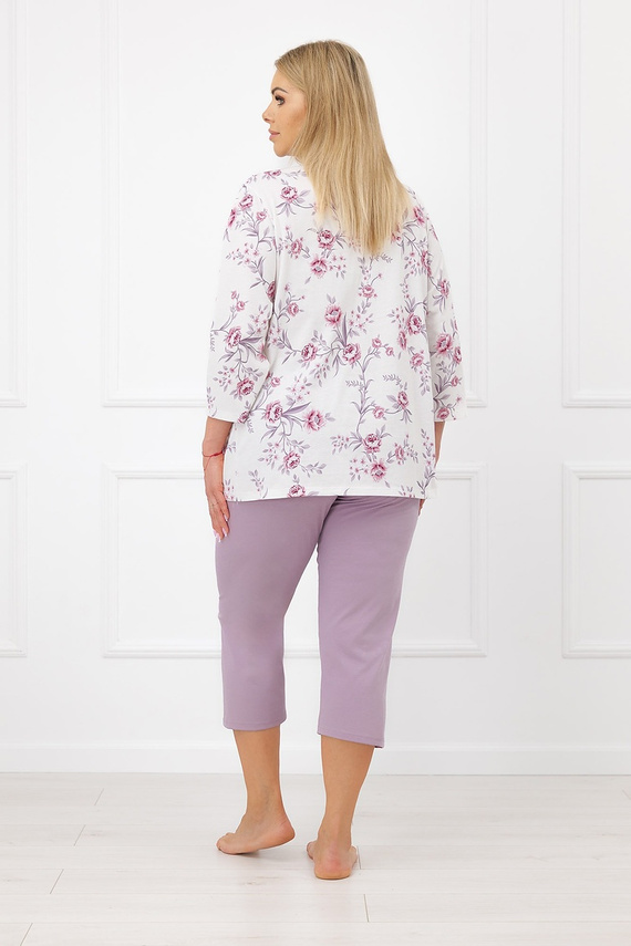 Italian Fashion Mariella Pigiama donna 100% cotone 3/4 fiori