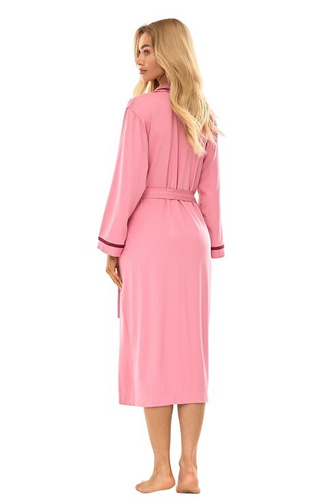2506 Vestaglia lunga da donna in viscosa L&L rosa - leggera e traspirante