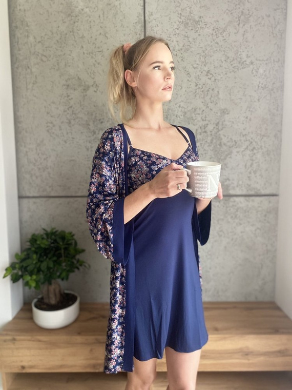 465 Camicia da notte Mia Forex senza spalline - blu navy