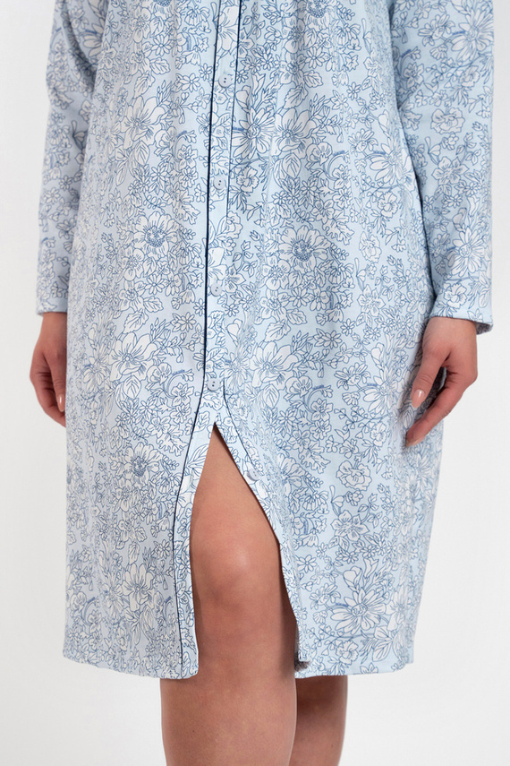 Camicia da notte sbottonata Talita Moda italiana - stampa blu