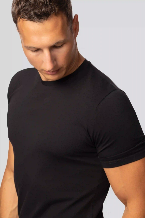 T-shirt Urban da uomo in cotone nero- Vestibilità classica, alta qualità, flessibilità, comfort per tutto il giorno