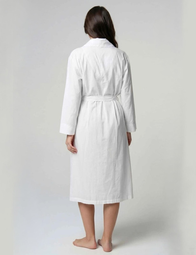 Accappatoio Unikat Blanche Bianco 100% Cotone Leggero Donna con Cintura