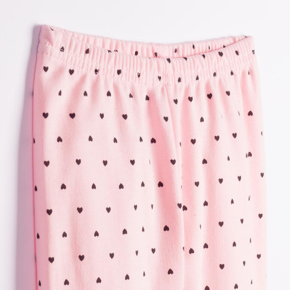 Pigiama bambina Nicol Tosia 225038 in cotone, lunga, rosa con cuoricini