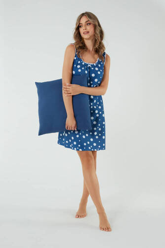 Camicia da notte e vestaglia da allattamento Raba, cinturino largo Moda italiana - stampa blu