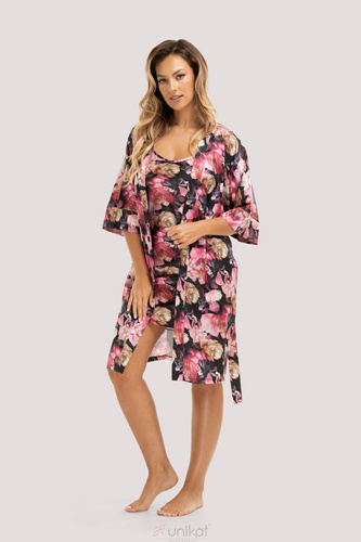 Accappatoio Telma in raso Unikat - floreale, elegante e leggero