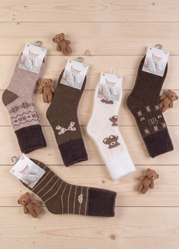 Xintao WiK 3141 wz.5 Calze donna Merino 88% lana calde-3 marroni