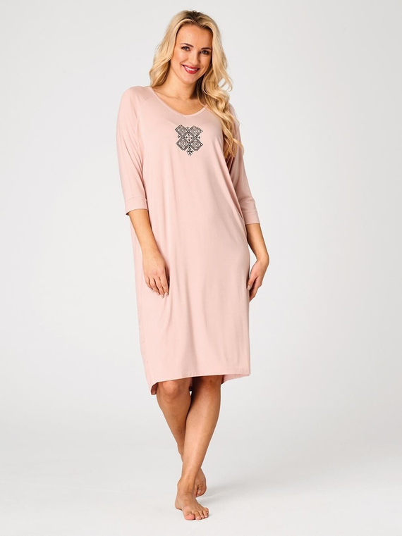 Camicia da notte Key LND 731 color albicocca in viscosa